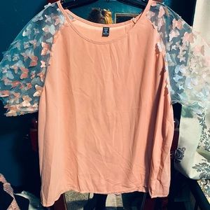 Cute butterfly embellished shirt